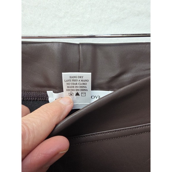 Present And Love Faux Leather Liquid Leggings Womens M NWOT Brown Color - Picture 3 of 6